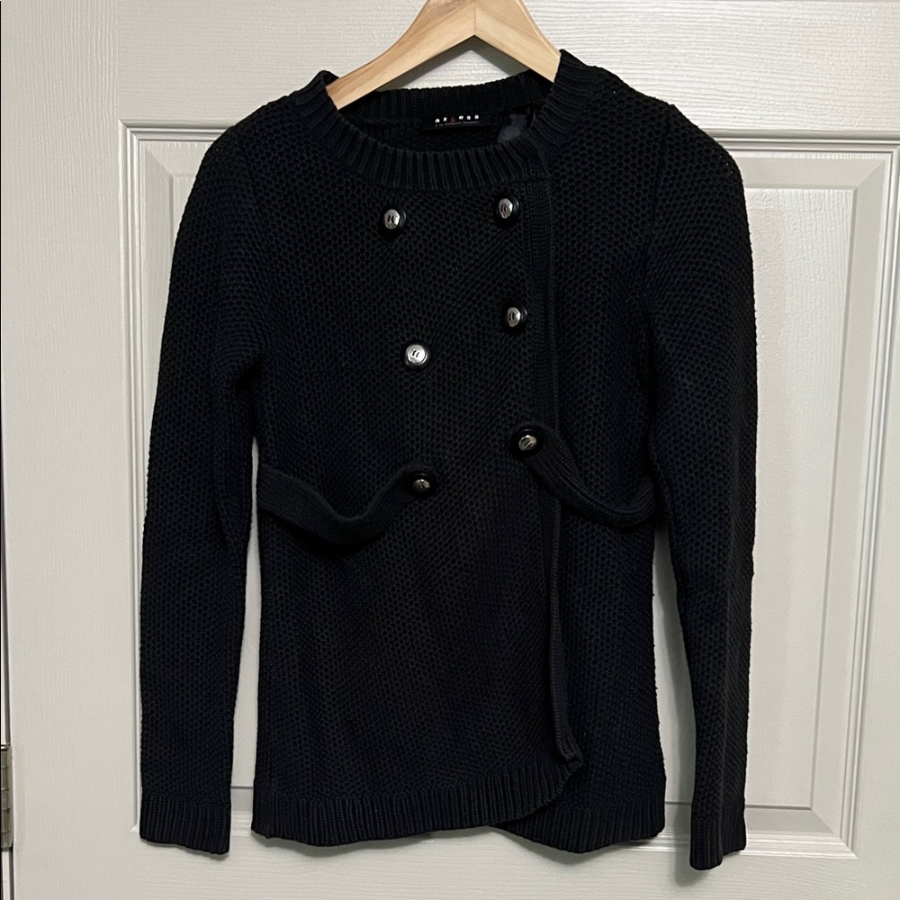 Axcess Black Double-Breasted Cardigan